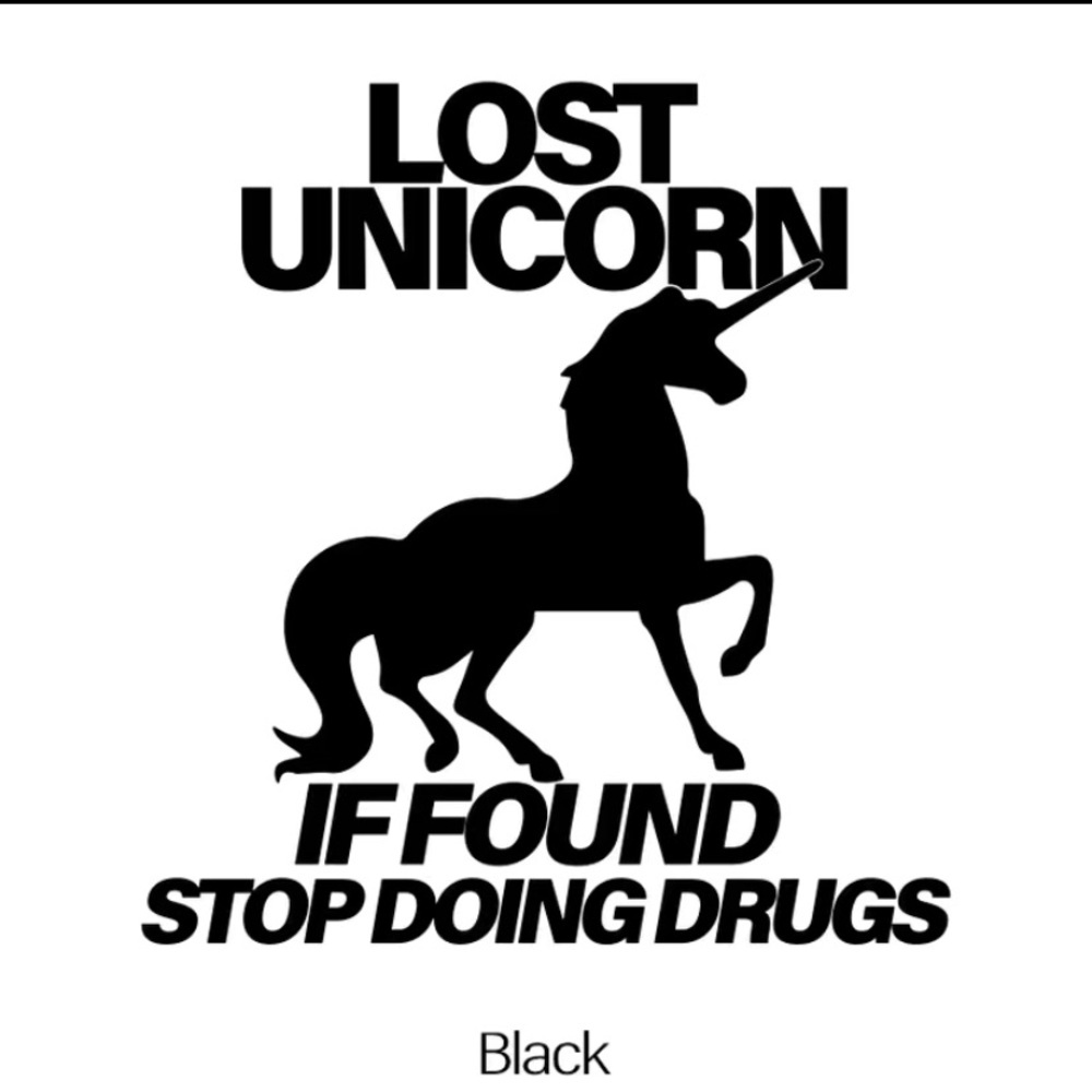 Lost unicorn car sticker